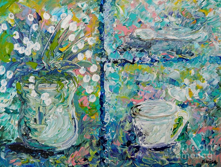 Vase and Demitasse Painting by Eloise Schneider Mote