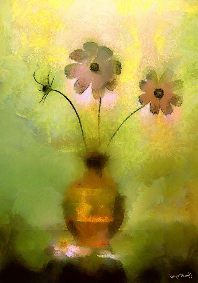 Vase and Flower Glow Painting by Wayne Pascall