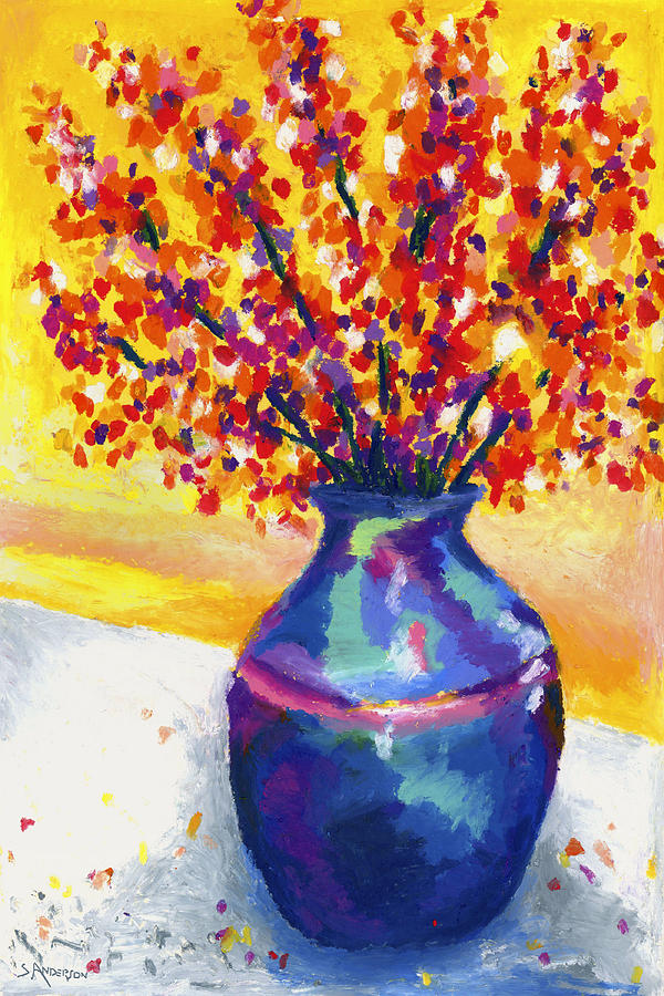 Vase and Flowers Painting by Stephen Anderson
