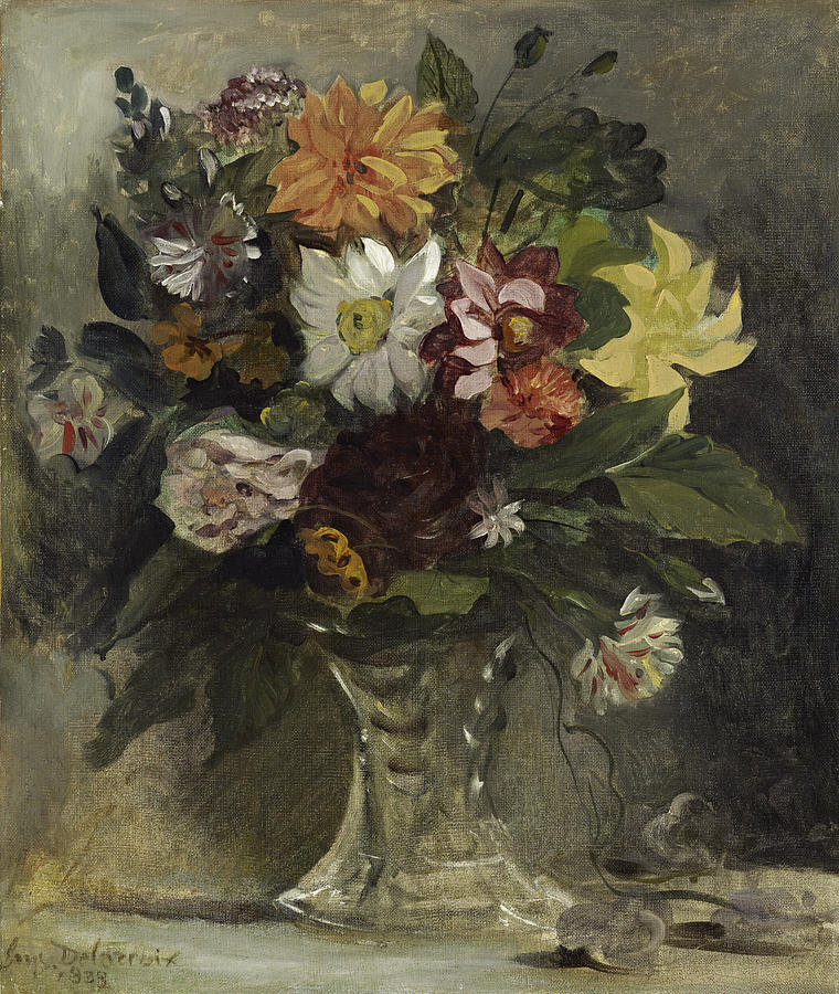Still Life Painting - Vase Of Flowers, 1833 by Eugene Delacroix