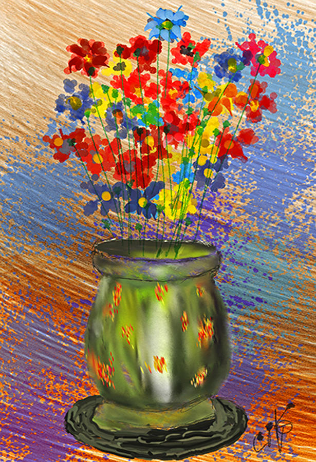 Vase of Flowers Digital Art by Dale Stillman