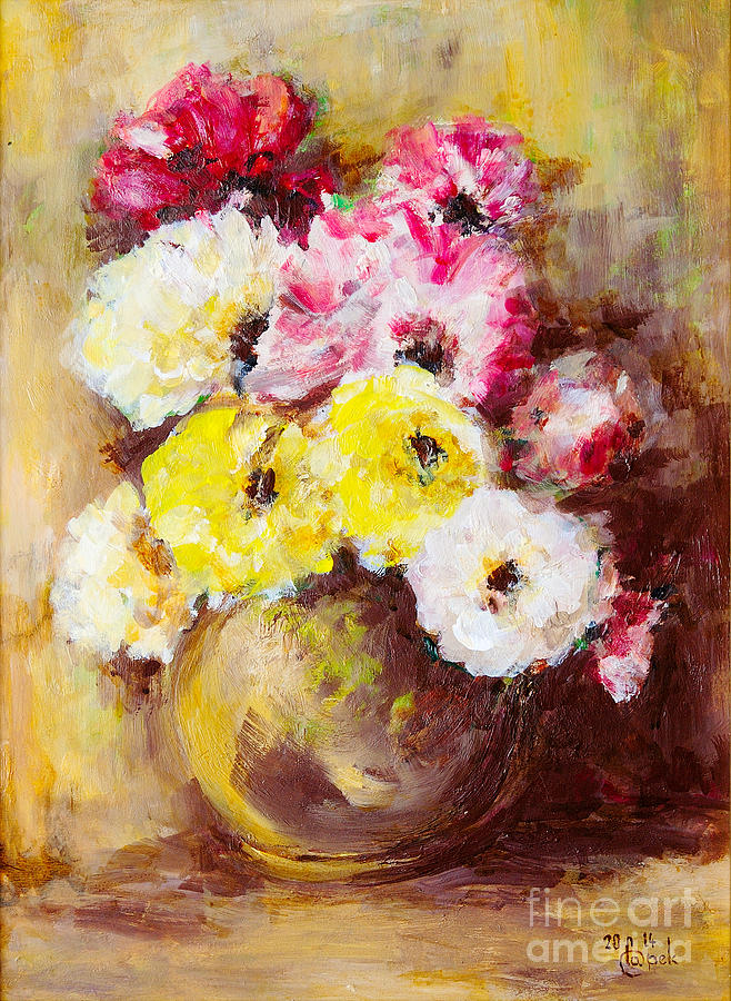 Vase of flowers Painting by Martin Capek