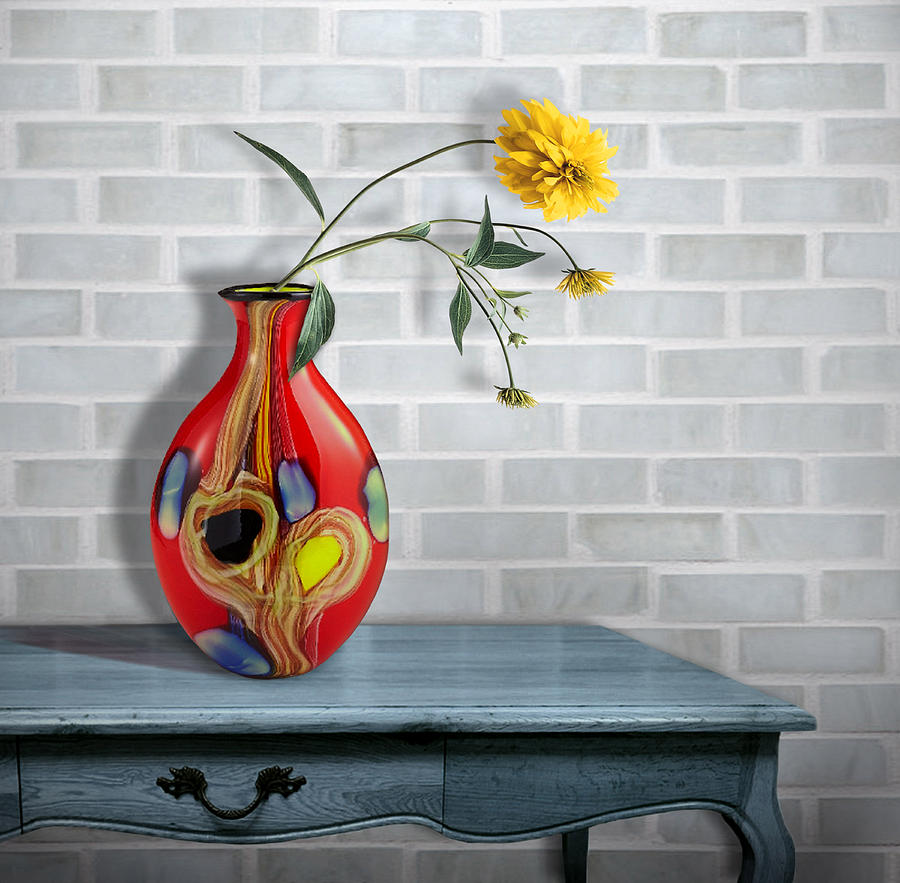 Vase of Flowers Digital Art by Nina Bradica