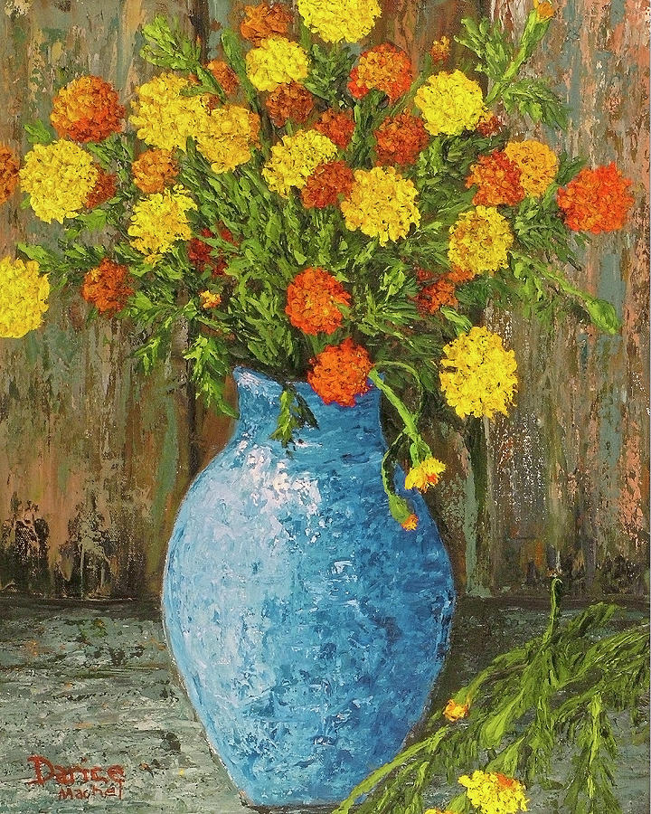 Vase of Marigolds Painting by Darice Machel McGuire