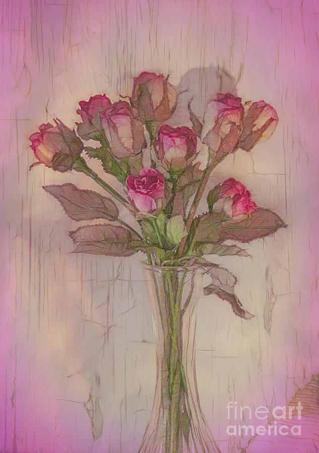 Rose Photograph - Vase of Roses by Judi Bagwell
