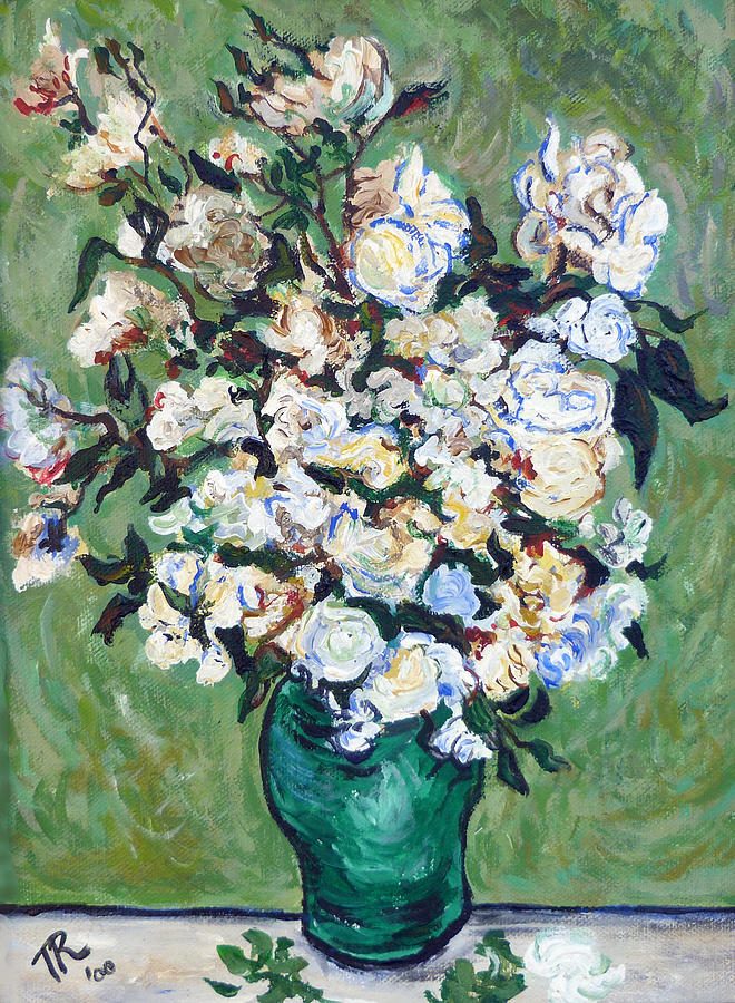 Vase of Roses Painting by Tom Roderick