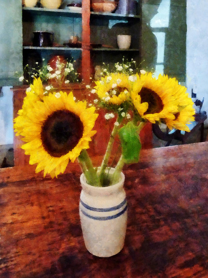 Vase of Sunflowers Photograph by Susan Savad
