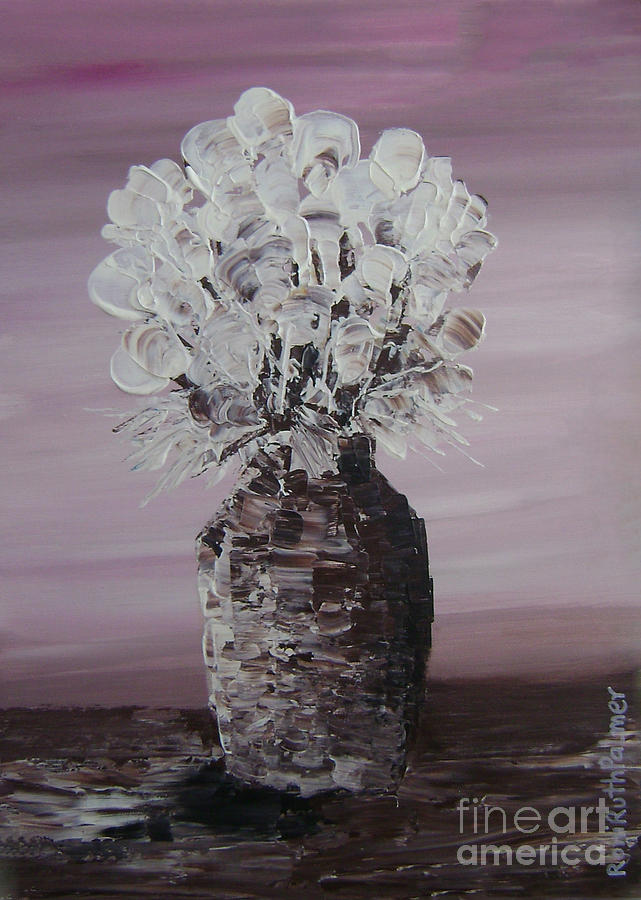 Flower Painting - Vase old pink a					 by Roni Ruth Palmer