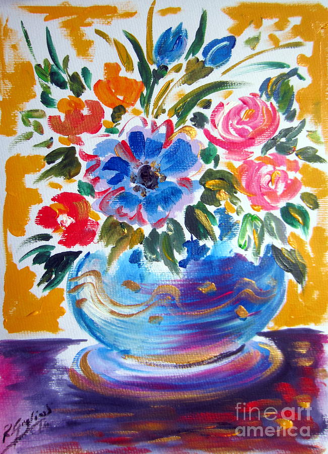 Vase with Flowers Painting by Roberto Gagliardi
