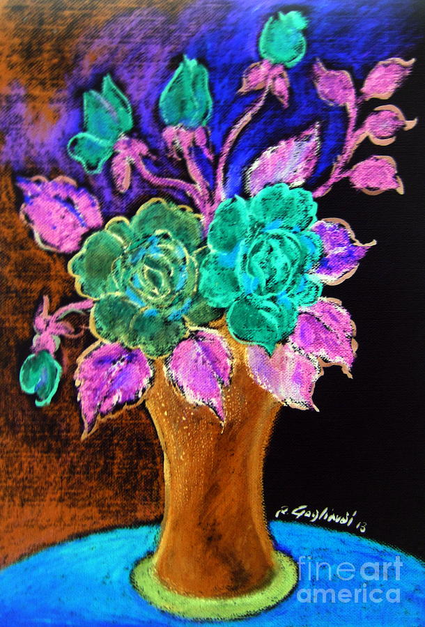Vaso di fiori  Painting by Roberto Gagliardi