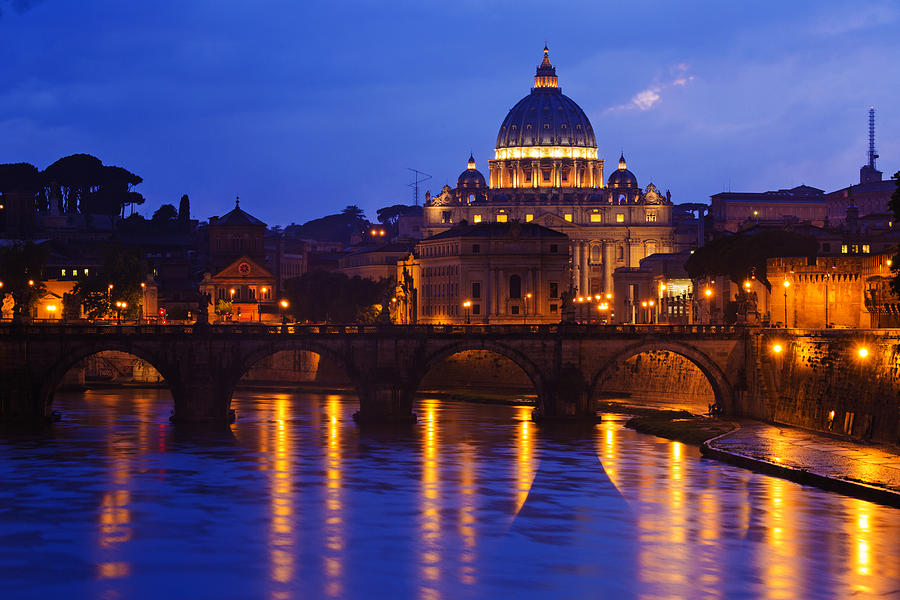 Vatican Blue Hour Photograph by Mircea Costina Photography