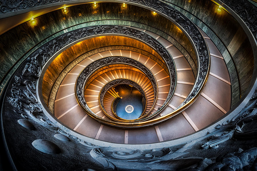 Architecture Photograph - Vatican Museum Stairs by Aaron Choi