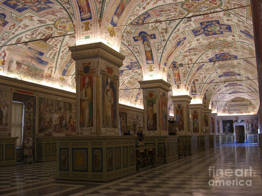 Vatican Museum Vaulted Ceiling Artwork Photograph by Deborah Smolinske