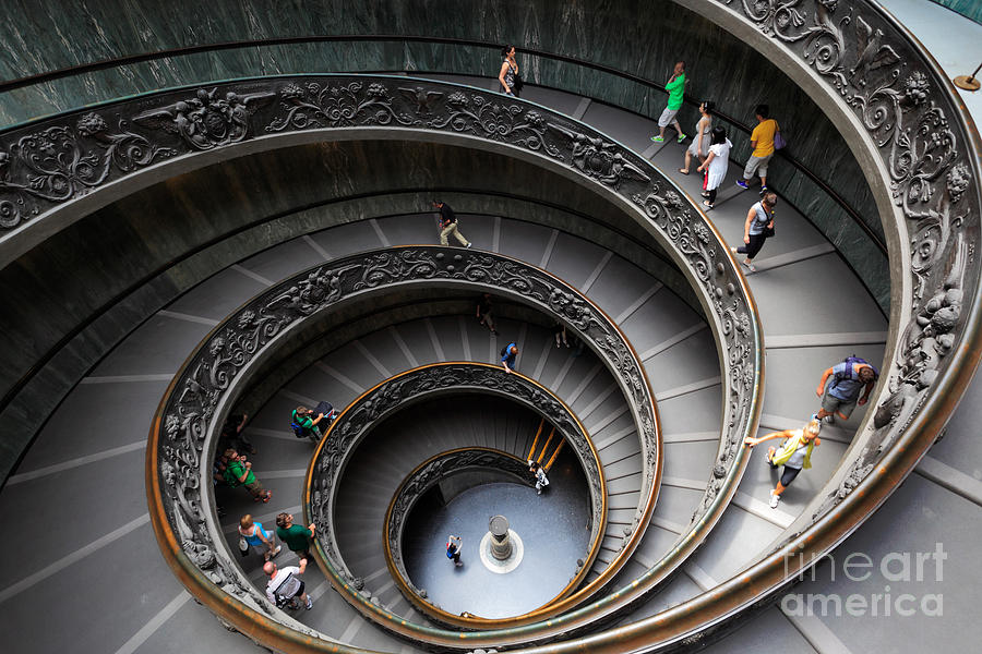 Architecture Photograph - Vatican Spiral Staircase by Inge Johnsson