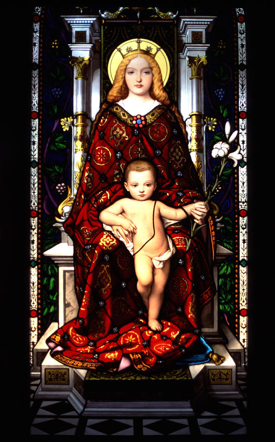 Vatican Stain Glass Virgin Mary Photograph by Tom Wurl