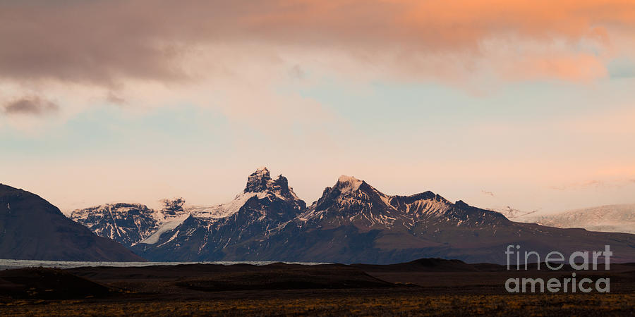 Vatnajokull mountain range at sunset Iceland Photograph by Matteo Colombo