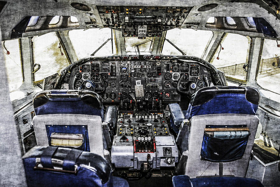 Clock Photograph - VC10 Flight-deck by Chris Smith