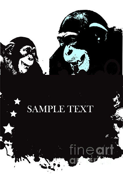 Vector Abstract Background With Monkey Digital Art by Ozger Sarikaya