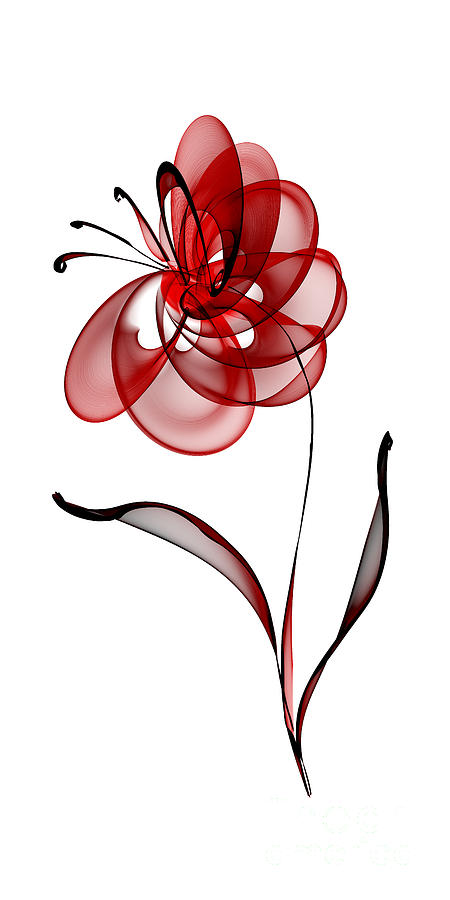 Vector Flower Left Digital Art by Ann Garrett