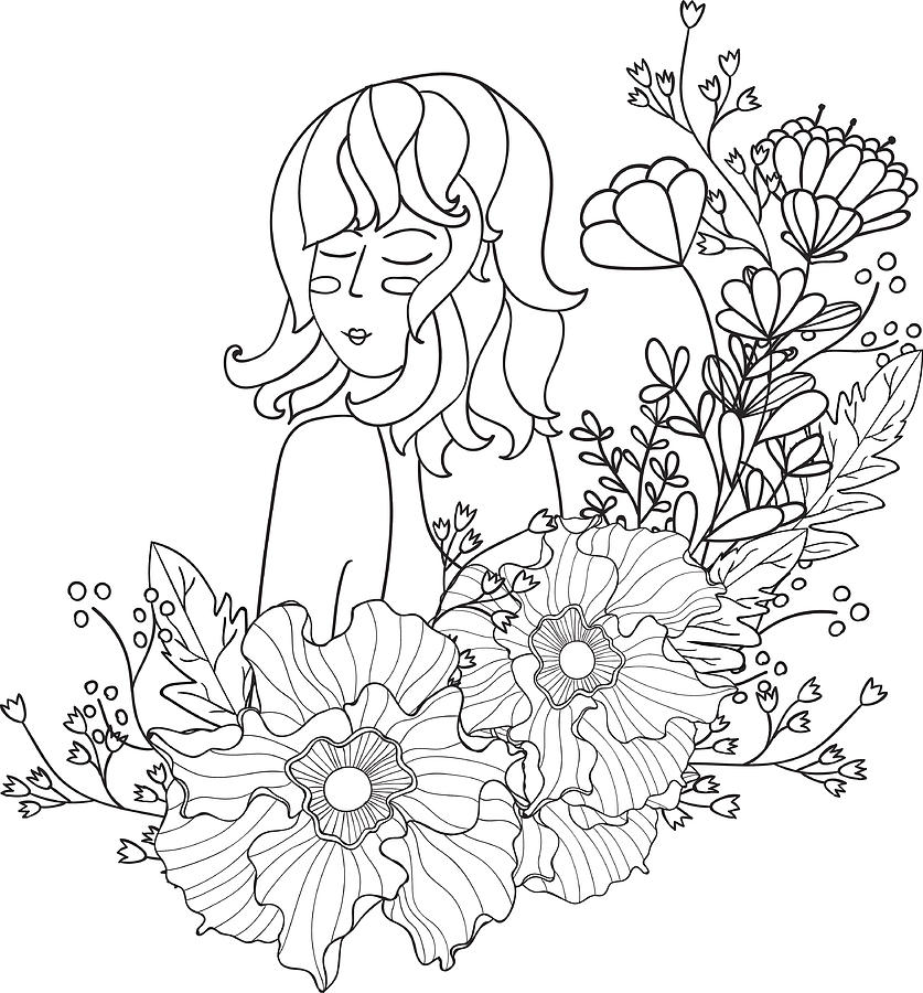 5600 Flower Illustration Coloring Pages , Free HD Download