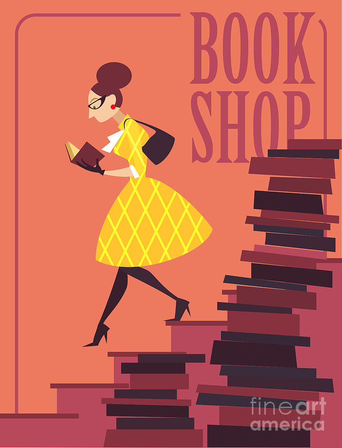 College Digital Art - Vector Illustration Of Bookstore Books by Porcelain White College Digital Art - Vector Illustration Of Bookstore Books by Porcelain White