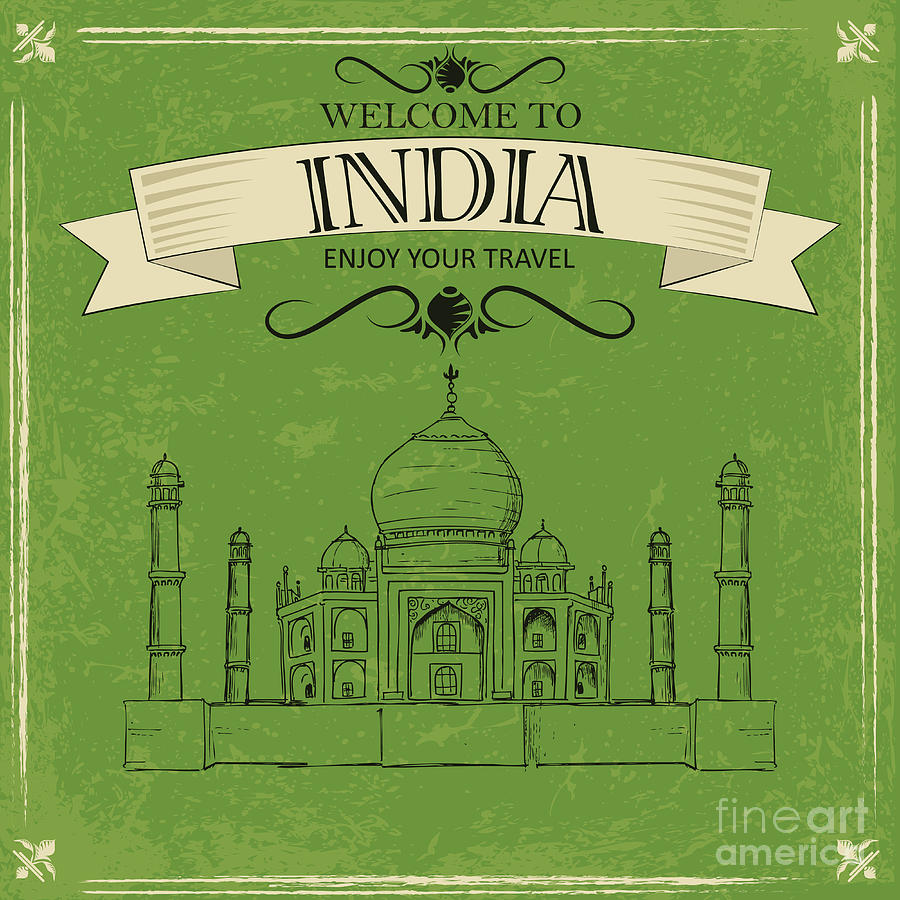 Scalable Digital Art - Vector Illustration Of Taj Mahal by Stockshoppe Scalable Digital Art - Vector Illustration Of Taj Mahal by Stockshoppe