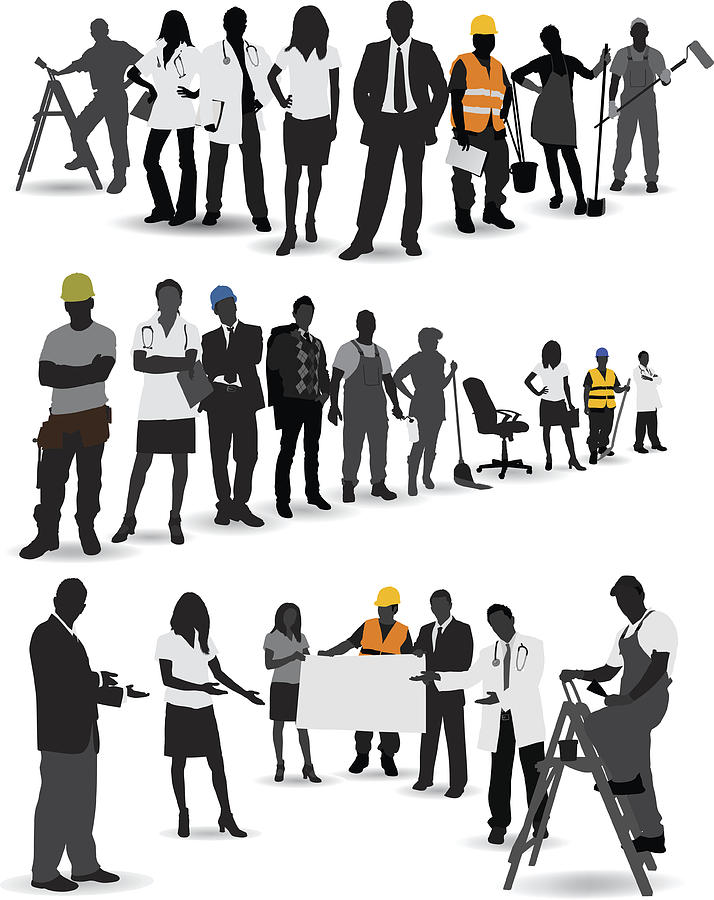 Vector illustration of various occupations Drawing by Vectorig