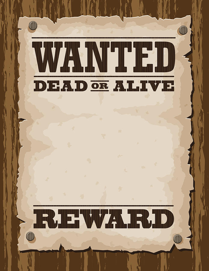 Vector illustration of wanted poster template Drawing by Bortonia