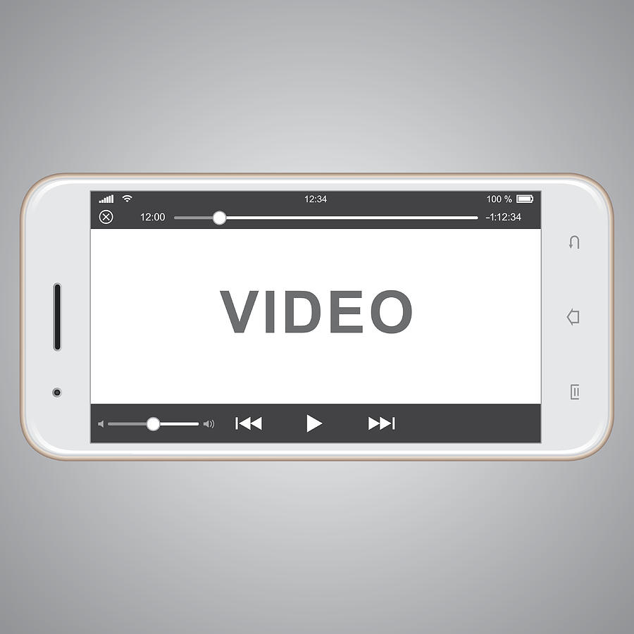 Vector Mobile Phone Template For Video Cover Drawing by Et-artworks