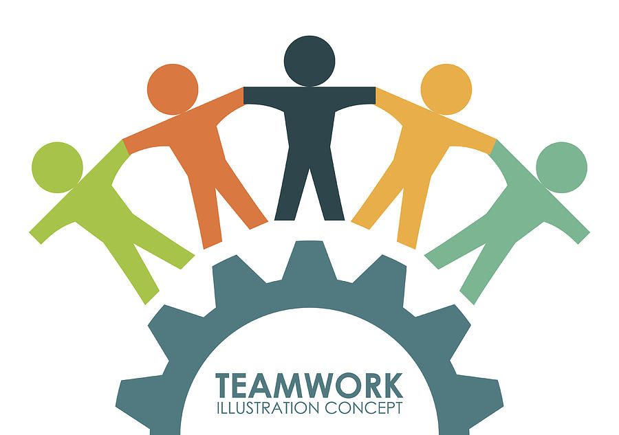 Vector Of A Teamwork Concept With People Holding Hands