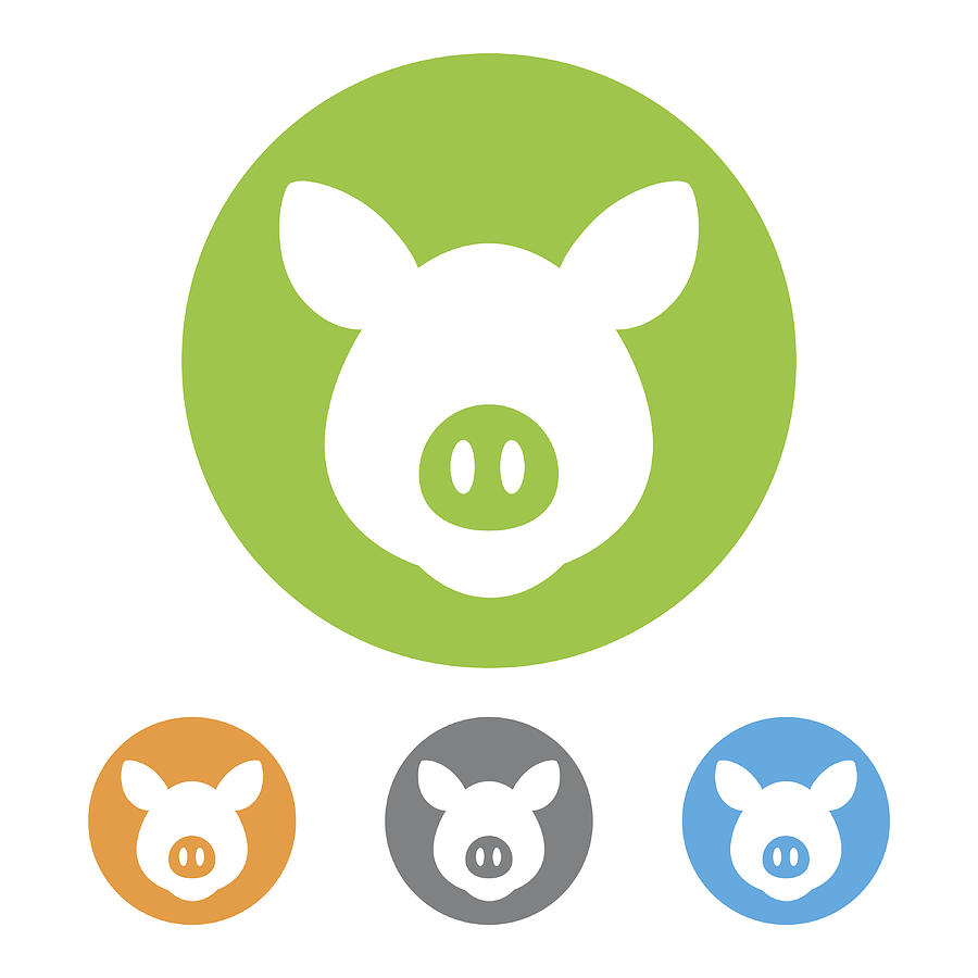 Vector pig icon Drawing by Et-artworks