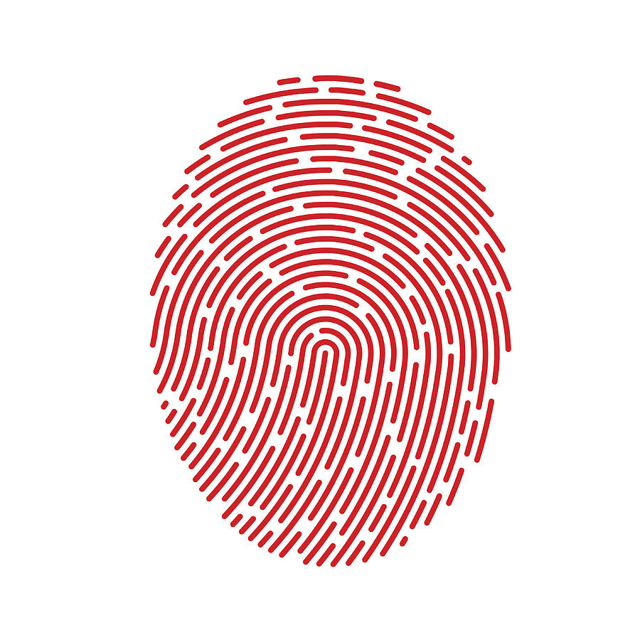 Vector Red Fingerprint Drawing by Et-artworks
