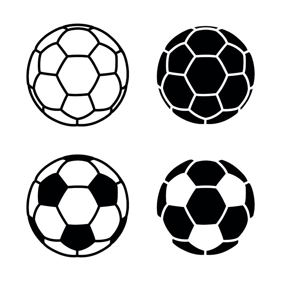 Vector Soccer Ball Icon on White Backgrounds Drawing by Et-artworks