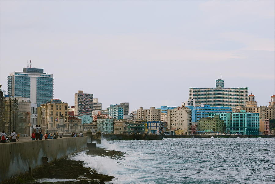 Vedado from the Malecon Photograph by Louise Morgan - Pixels