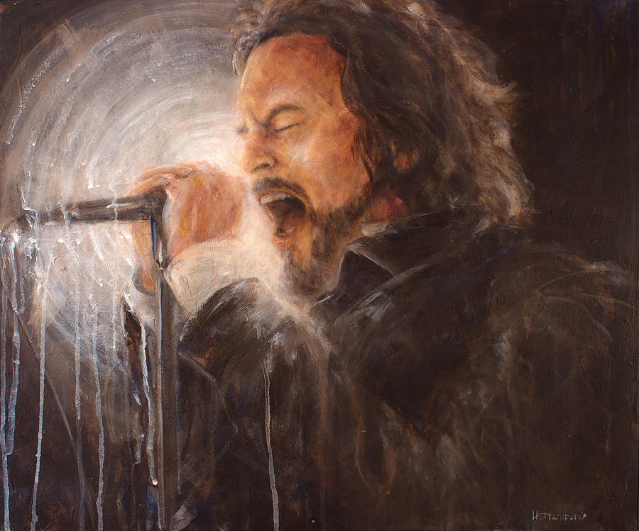 Pearl Jam Painting - Vedder Spot by Josh Hertzenberg