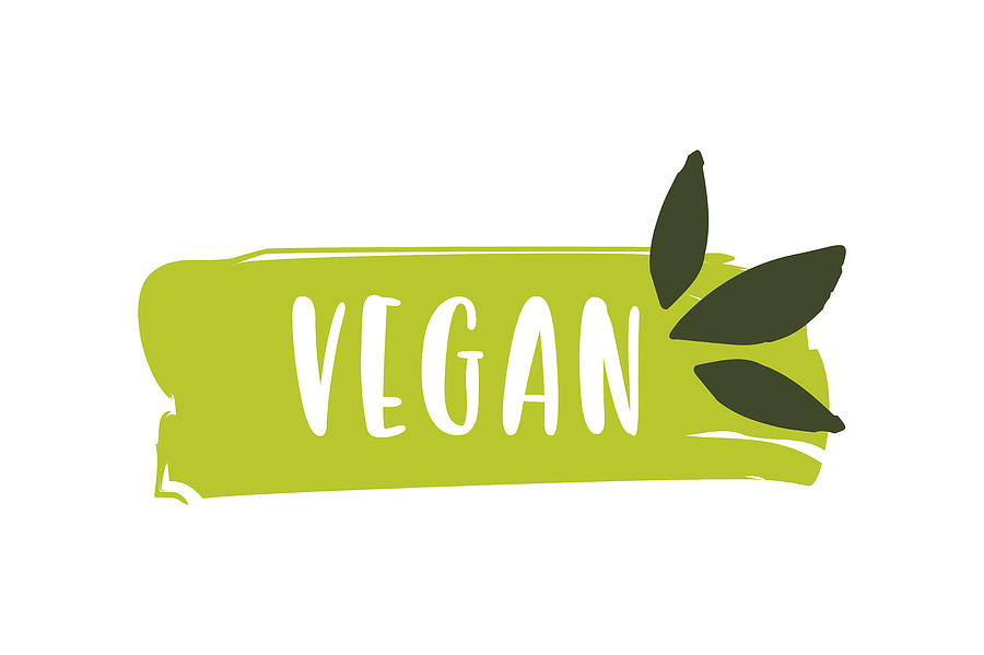 Vegan Logo. Raw, Healthy Food Badge, tag for Cafe, Restaurants and Packaging Drawing by Cnythzl