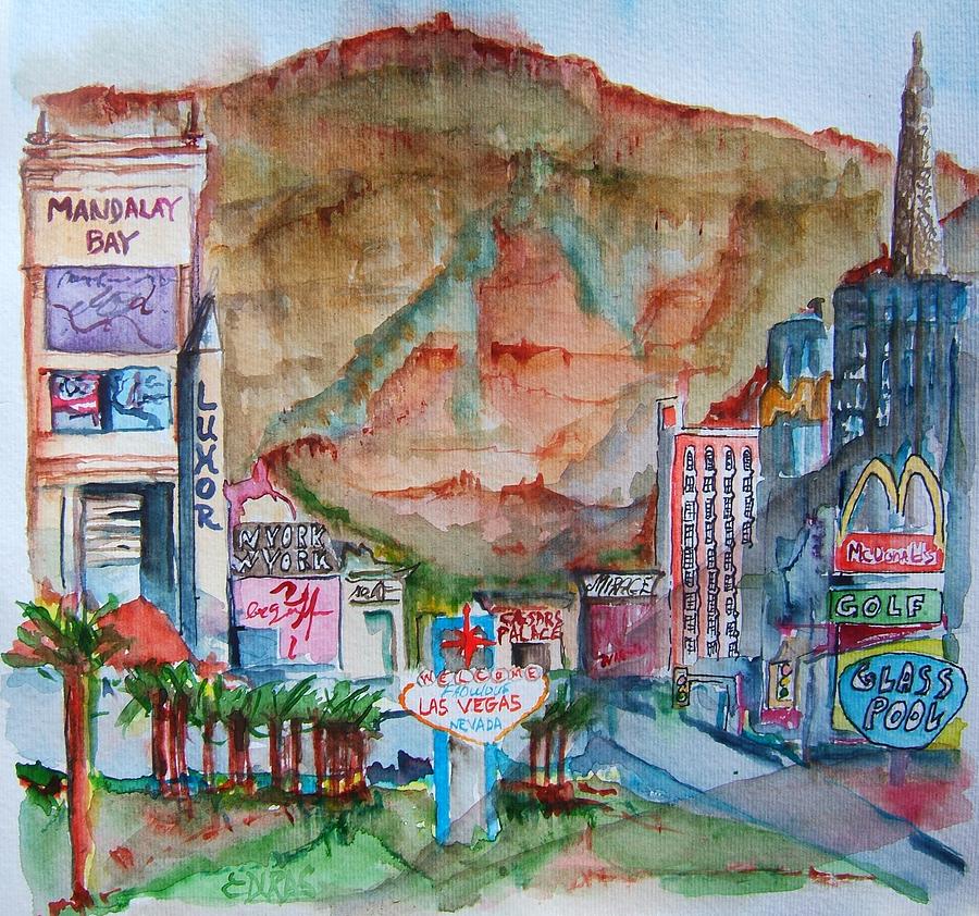 Las Vegas Painting - Vegas by Elaine Duras