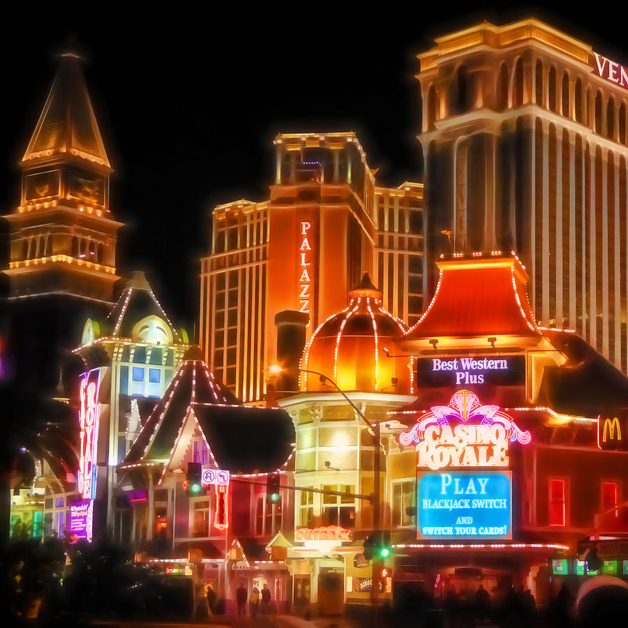 Las Vegas Photograph - Vegas Lights by Lutz Baar