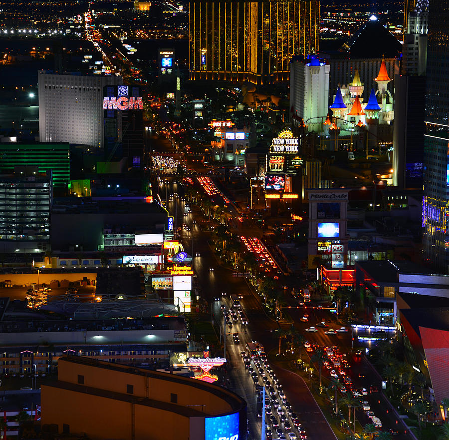 Vegas Strip casinos Photograph by David Lee Thompson