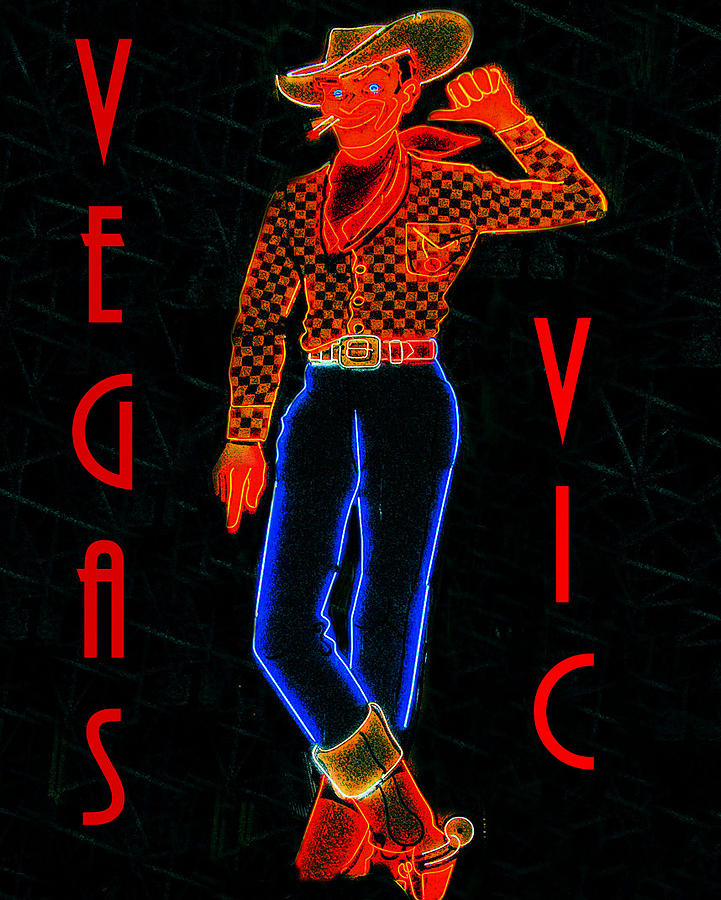 Vintage Painting - Vegas Vic card one by David Lee Thompson