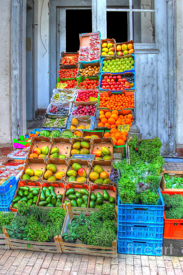 Vegetable Photograph - Vegetable and Fruit Stand by L Wright