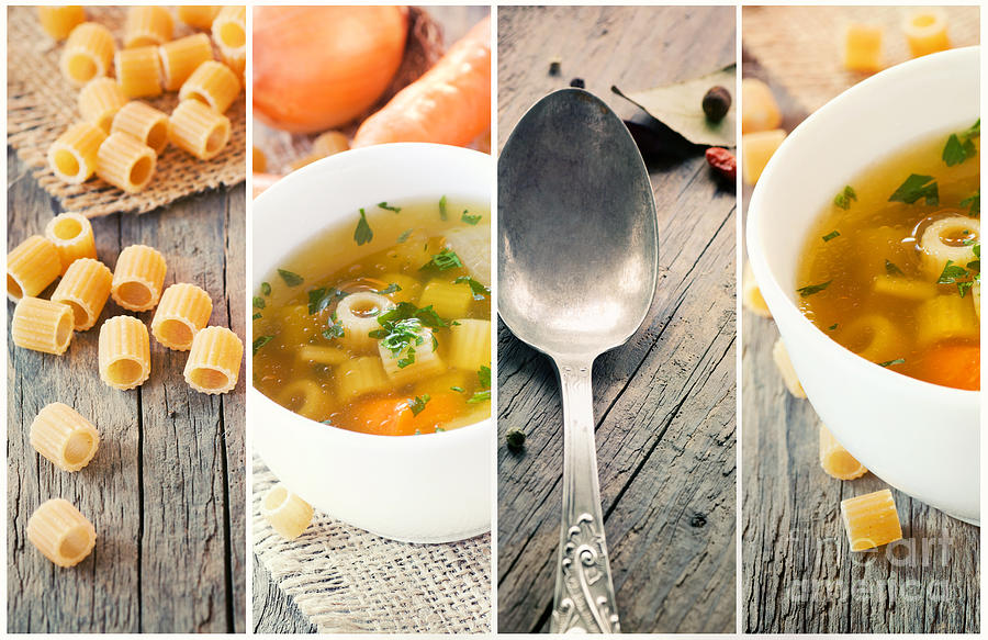 Carrot Photograph - Vegetable soup collage by Mythja Photography