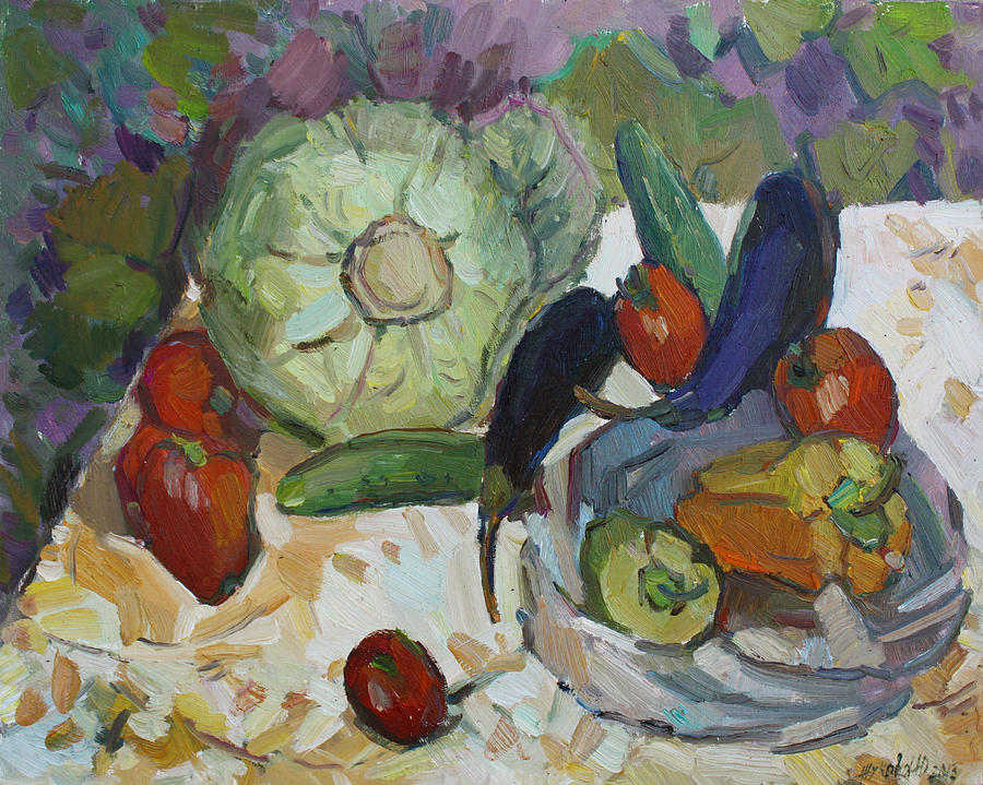 Vegetable still life Painting by Juliya Zhukova