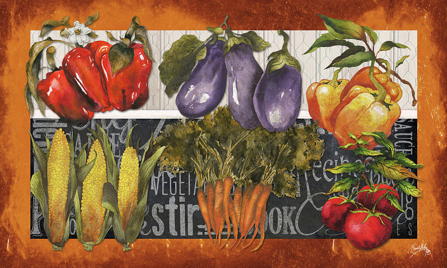 Vegetable Digital Art - Vegetables Farm Fresh by Elizabeth Medley