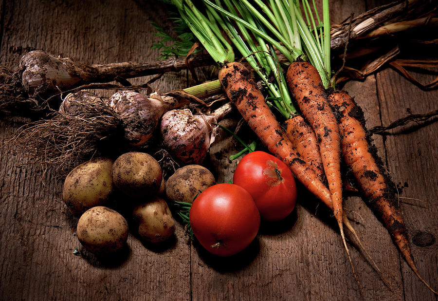 Vegetables On Wood Photograph by Kaupok Vegetables On Wood Photograph by Kaupok