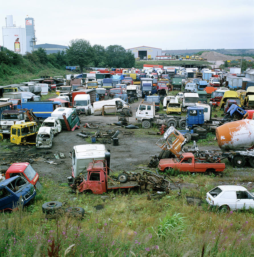 Vehicle Breakers Yard Photograph by Robert Brook/science Photo Library