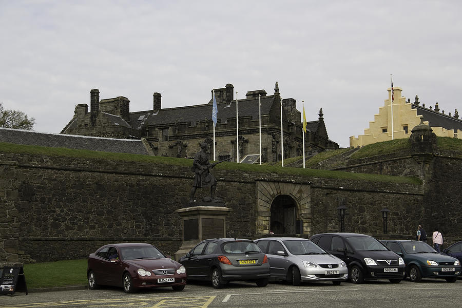Architecture Photograph - Vehicles at the parking lot of Stirling Castle by Ashish Agarwal