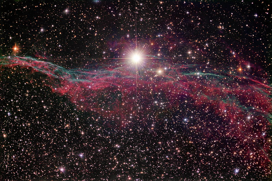 Space Photograph - Veil Nebula Supernova Remnant by Robert Gendler/science Photo Library