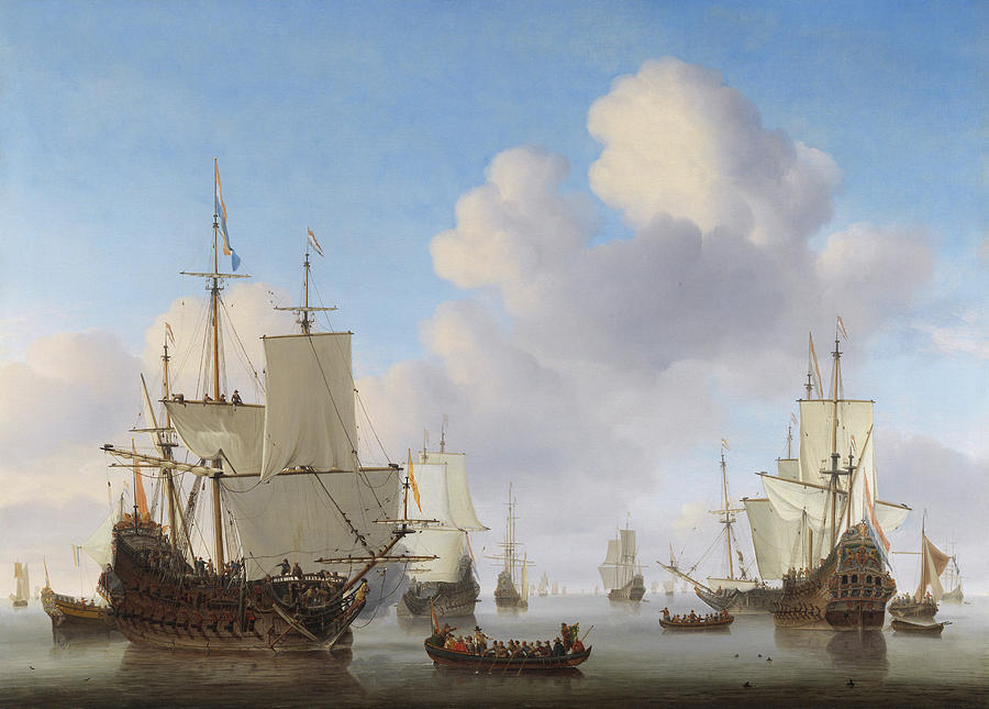 Velde Dutch Ships, C1665 Painting by Granger