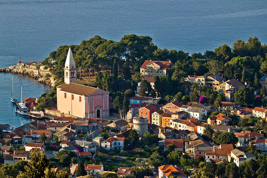 Veli losinj panoramic aerial view Photograph by Brch Photography